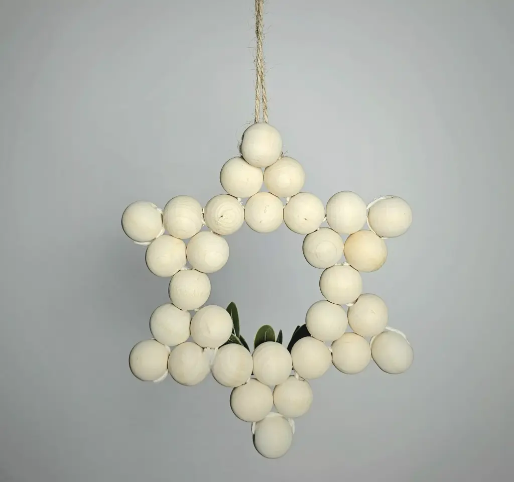 Handcrafted Wooden Bead Star Ornament
