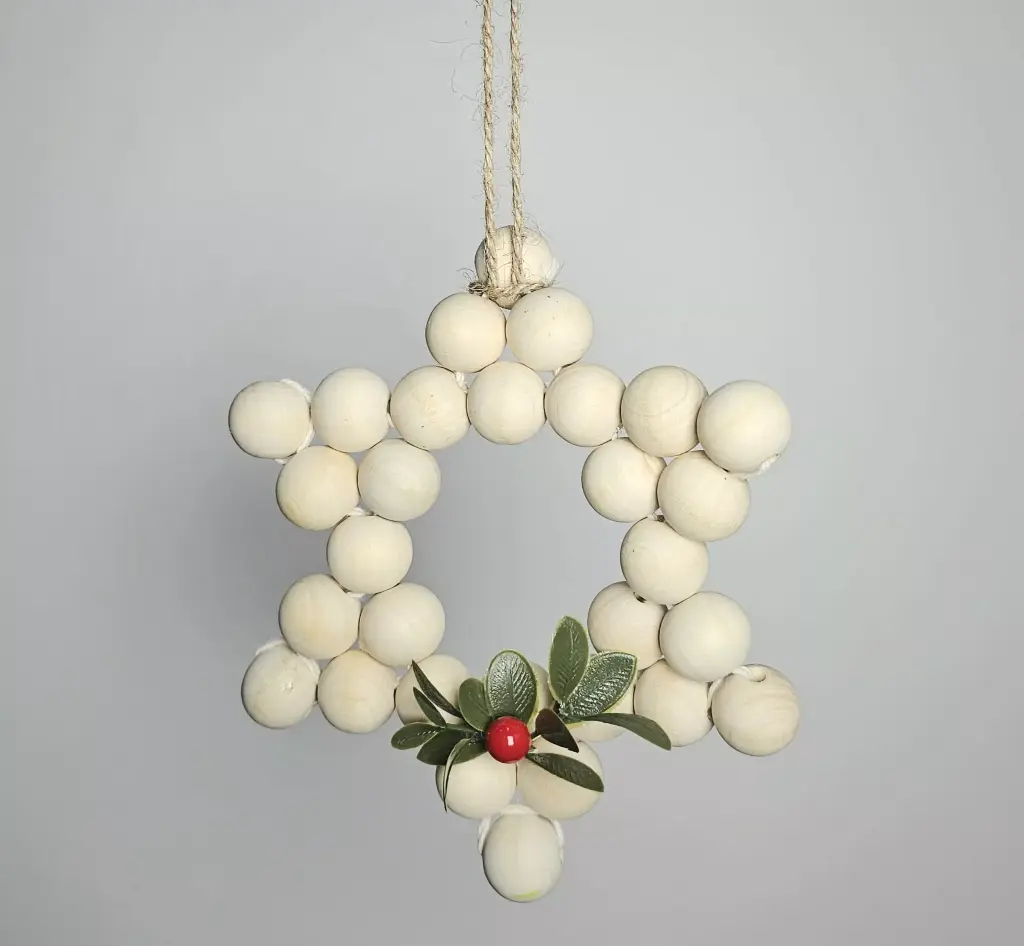 Handcrafted Wooden Bead Star Ornament