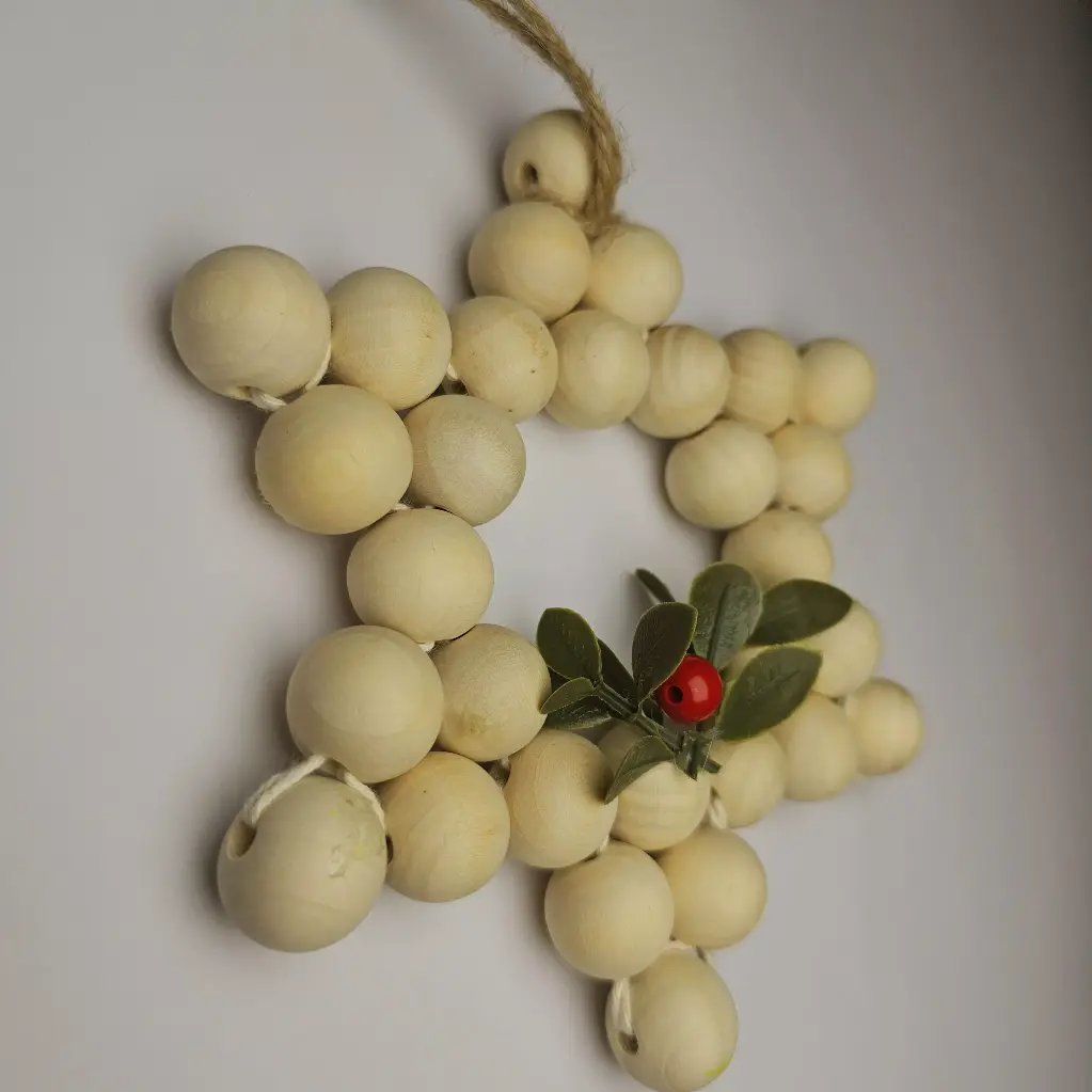Handcrafted Wooden Bead Star Ornament