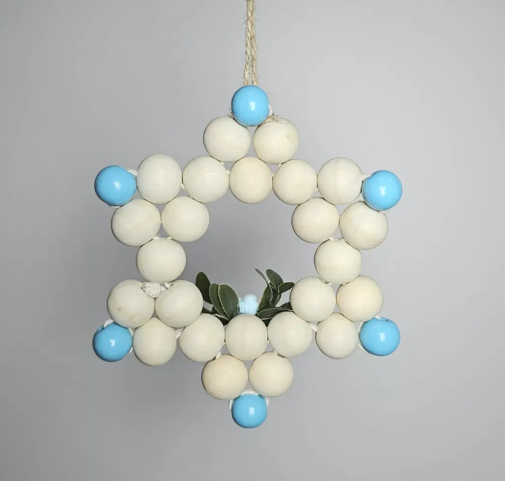 Handcrafted Wooden Bead Star Ornament