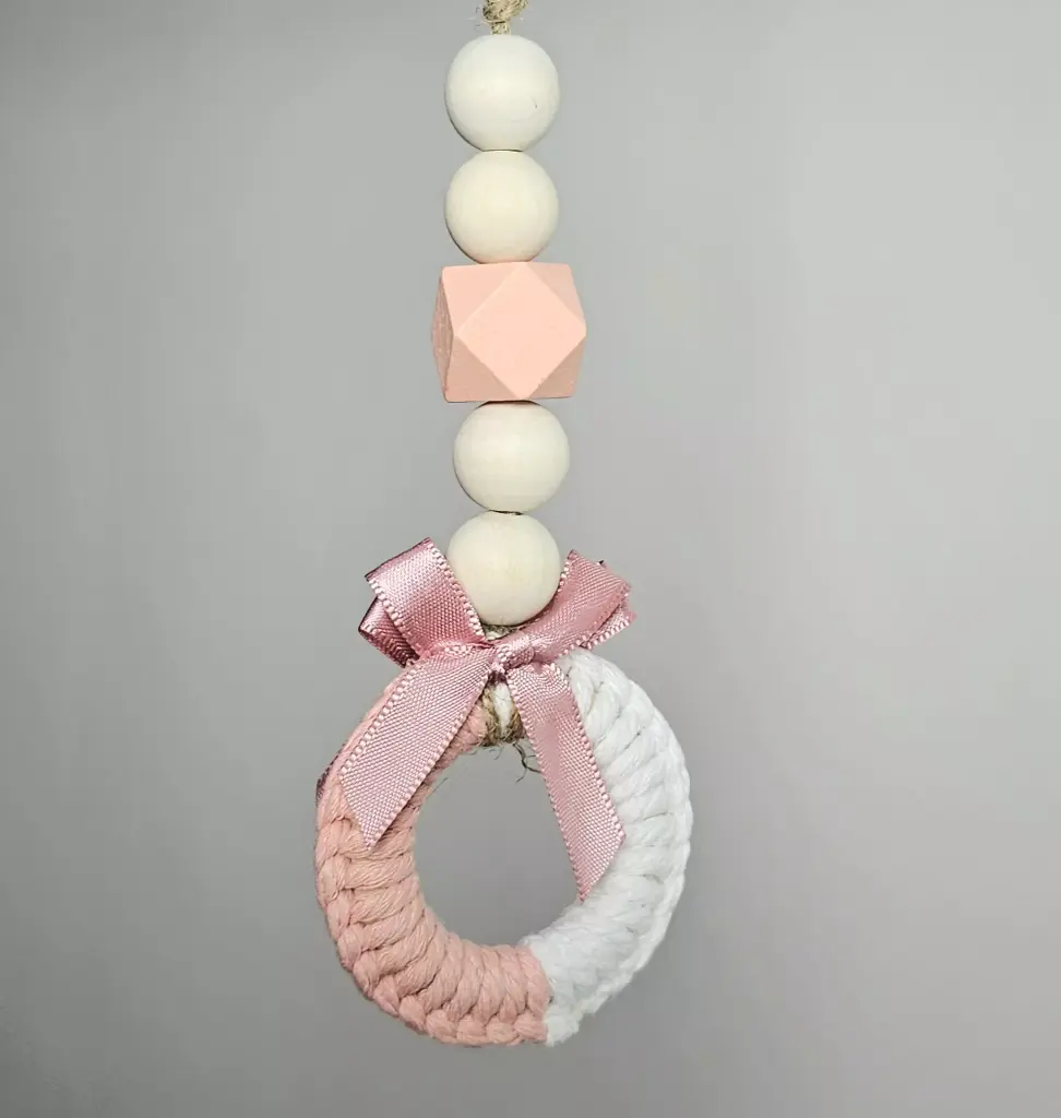 Handcrafted Wooden Bead Drop Mini Ornament 