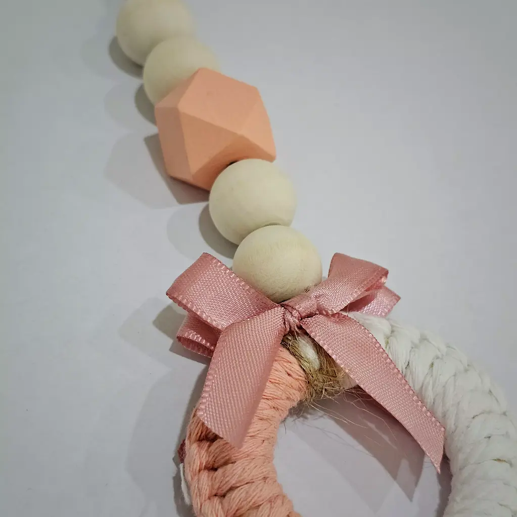 Handcrafted Wooden Bead Drop Mini Ornament 