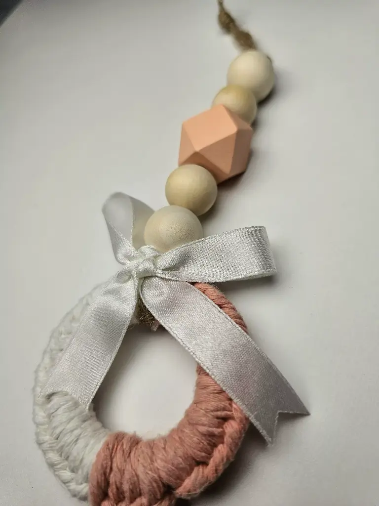 Handcrafted Wooden Bead Drop Mini Ornament 