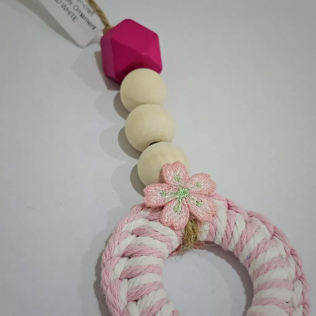 Handcrafted Wooden Bead Drop Mini Ornament