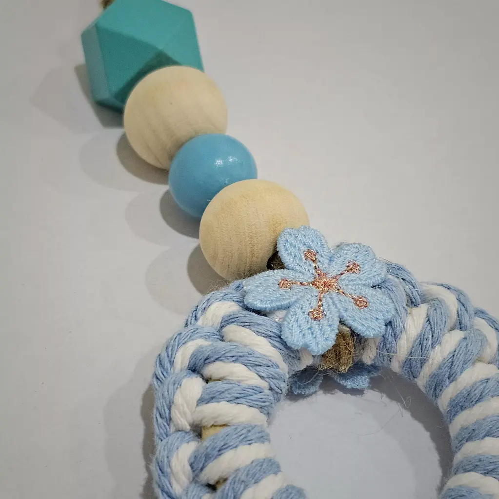 Handcrafted Wooden Bead Drop Mini Ornament