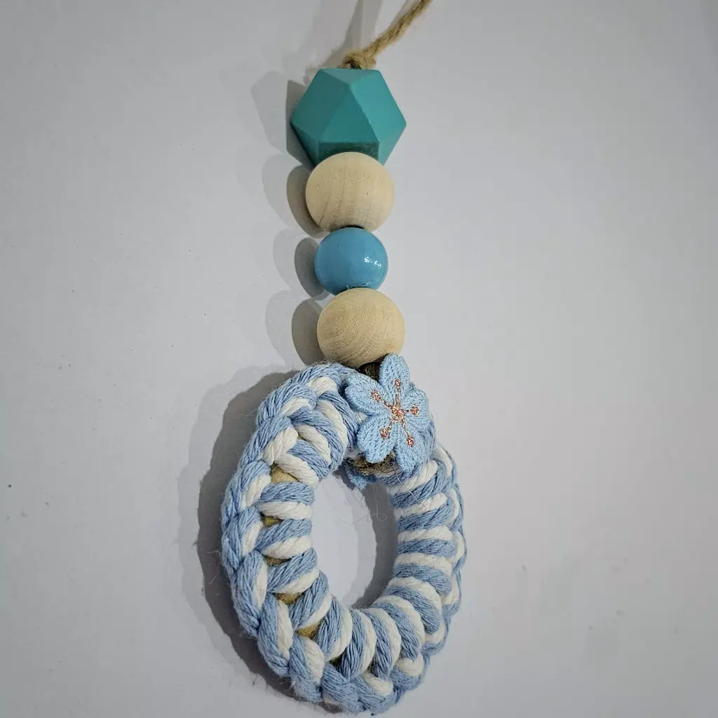 Handcrafted Wooden Bead Drop Mini Ornament