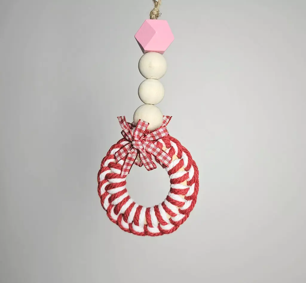 Handcrafted Wooden Bead Drop Mini Ornament