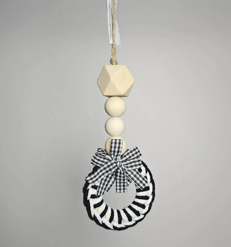 Handcrafted Wooden Bead Drop Mini Ornament