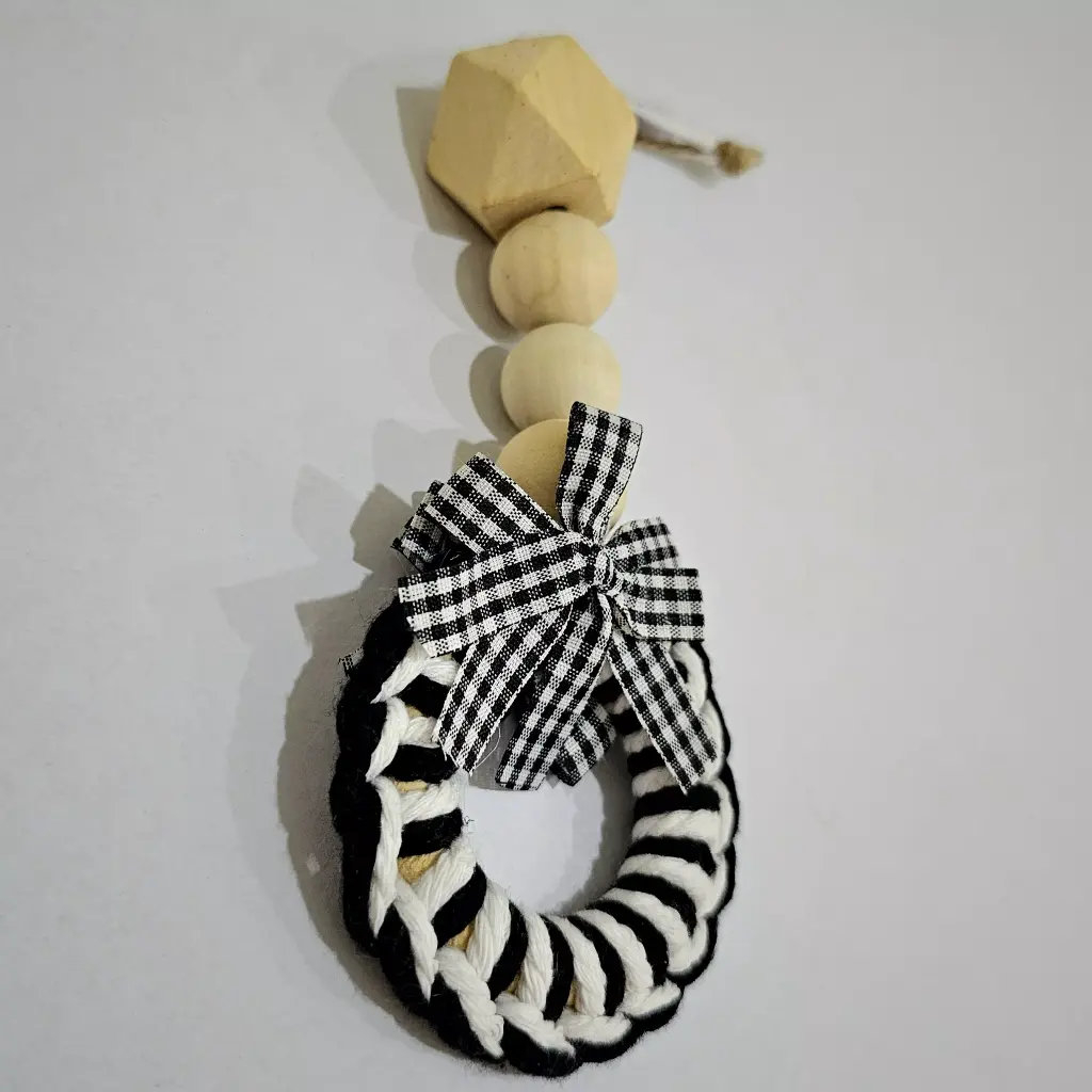 Handcrafted Wooden Bead Drop Mini Ornament