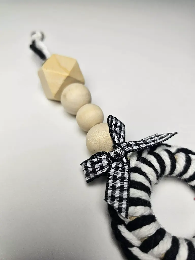 Handcrafted Wooden Bead Drop Mini Ornament