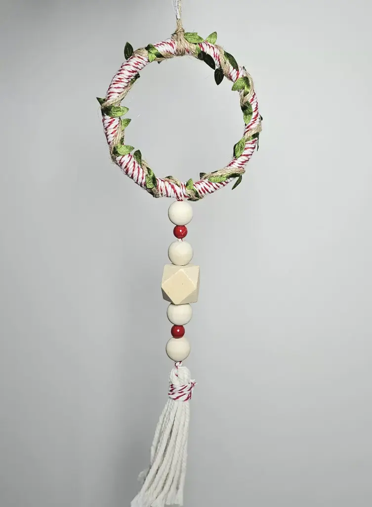 Handcrafted Wooden Bead Drop Mini Ornament