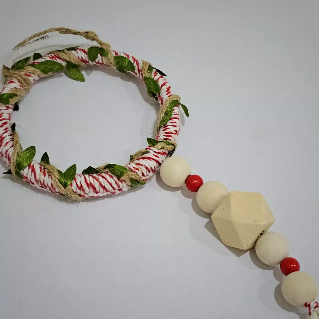 Handcrafted Wooden Bead Drop Mini Ornament