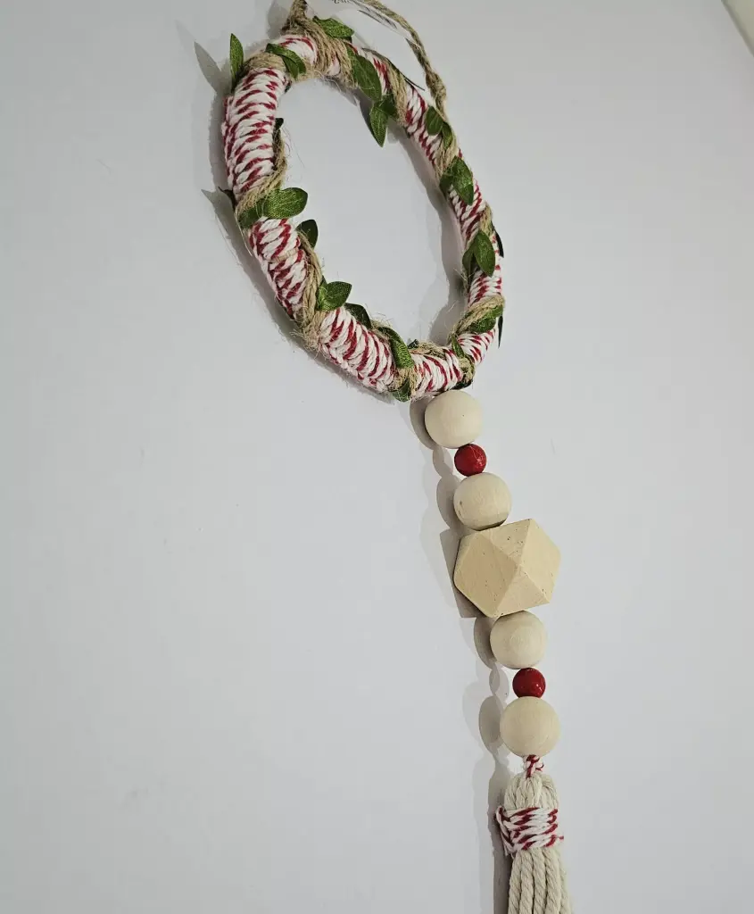 Handcrafted Wooden Bead Drop Mini Ornament