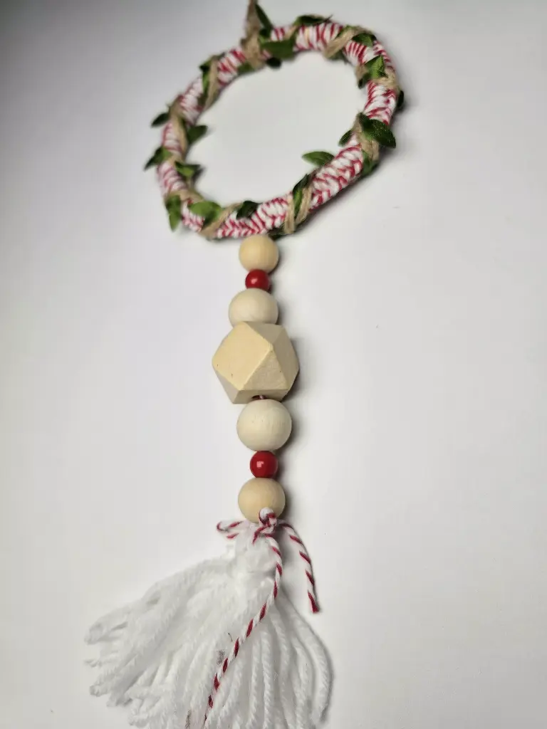 Handcrafted Wooden Bead Drop Mini Ornament
