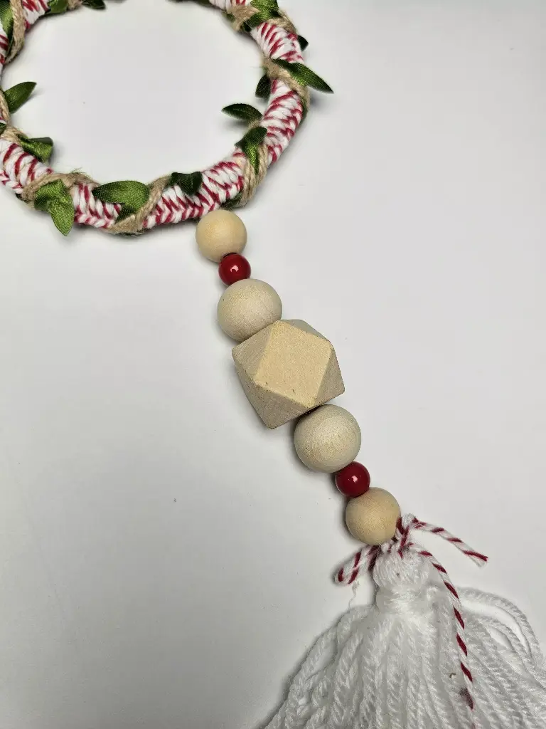 Handcrafted Wooden Bead Drop Mini Ornament