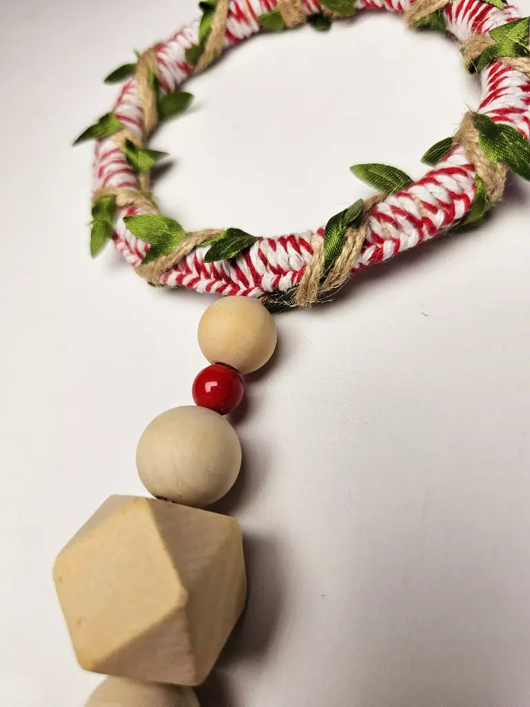 Handcrafted Wooden Bead Drop Mini Ornament