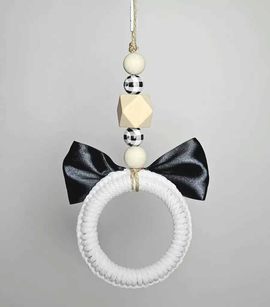 Handcrafted Wooden Bead Drop Mini Ornament