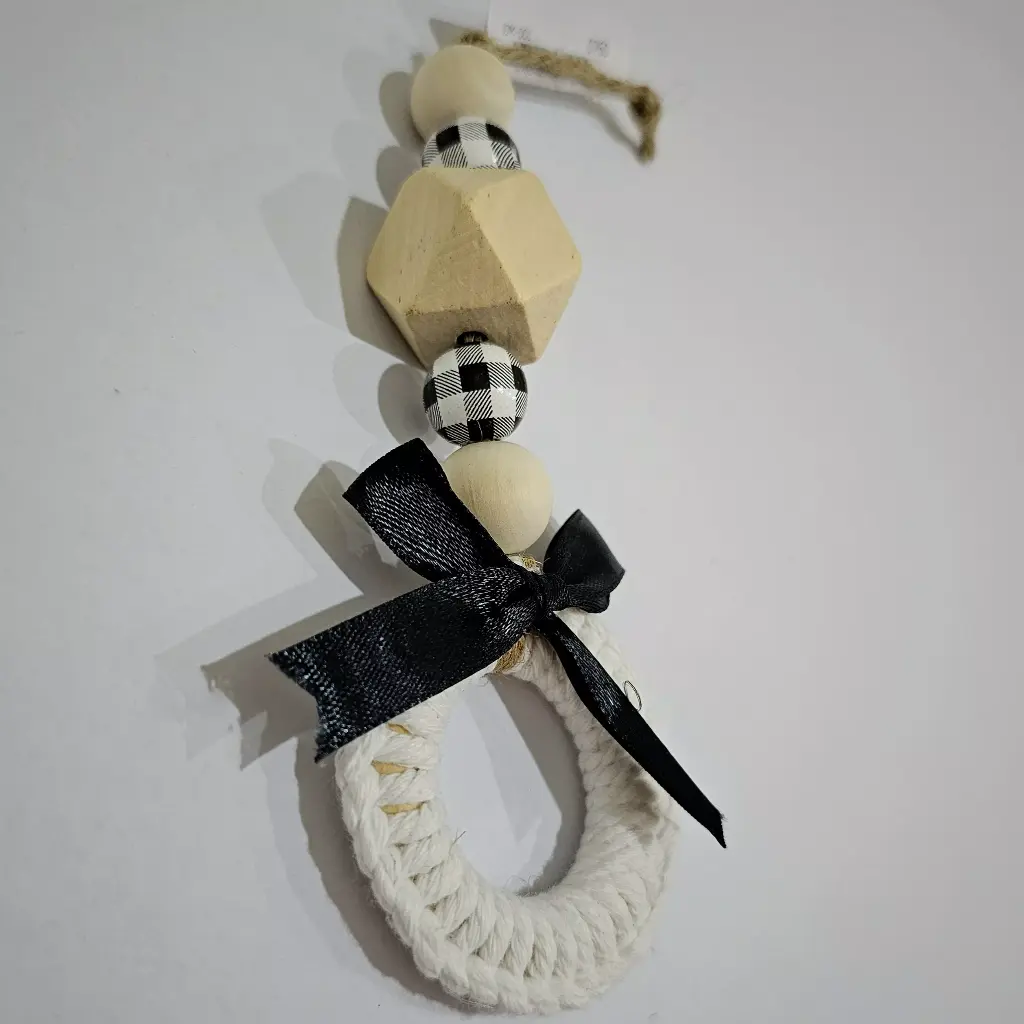 Handcrafted Wooden Bead Drop Mini Ornament
