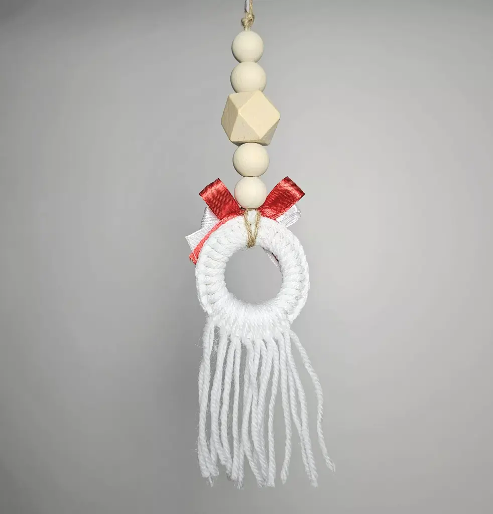 Handcrafted Wooden Bead Drop Mini Ornament