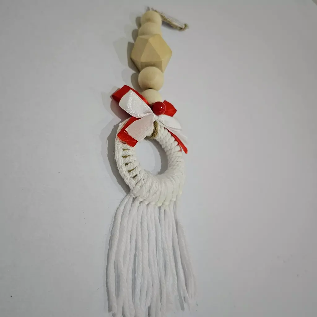 Handcrafted Wooden Bead Drop Mini Ornament