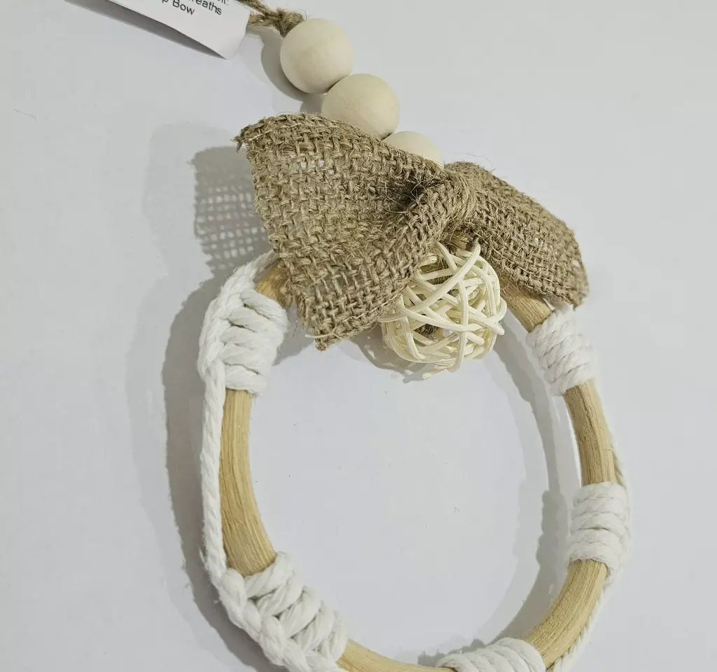 Handcrafted Mini Wreaths with Burlap and Rattan