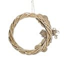 Handcrafted Large 16" Intertwined Rattan Wreaths, Beige