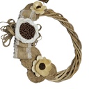 Handcrafted Large 16" Intertwined Rattan Wreaths, Beige