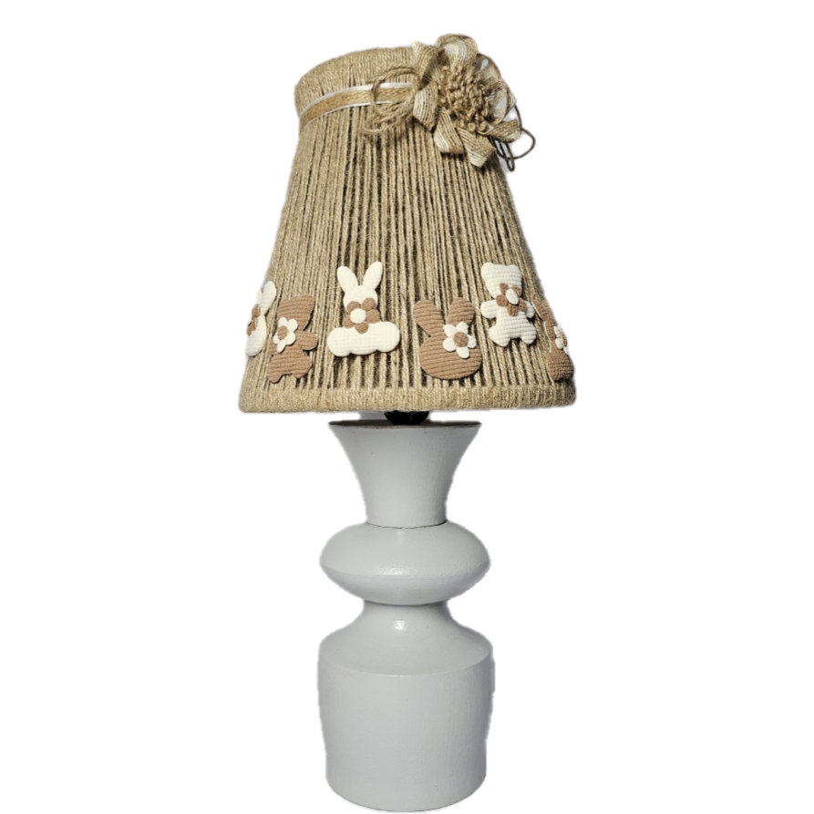 Assembled: Whimsical Cottage Lamp: 1058 Shade + 1068 Matte White