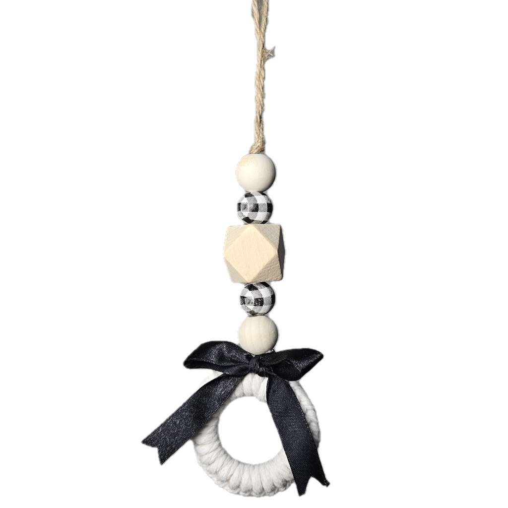 [US-0760] Handcrafted Wooden Bead Drop Mini Ornament