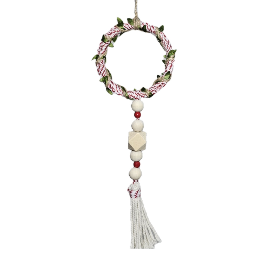[US-0762] Handcrafted Wooden Bead Drop Mini Ornament