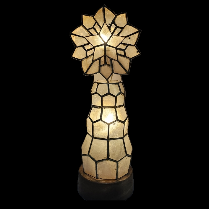 [US-0262] Capiz Parol Starburst Table Lamp 16" - US 110v