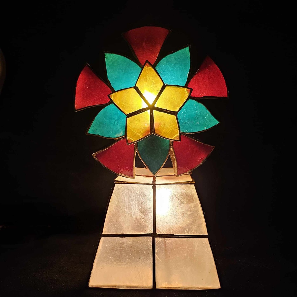[US-0122] Mini Capiz Parol Starburst Table Lamp 10" - US 110v
