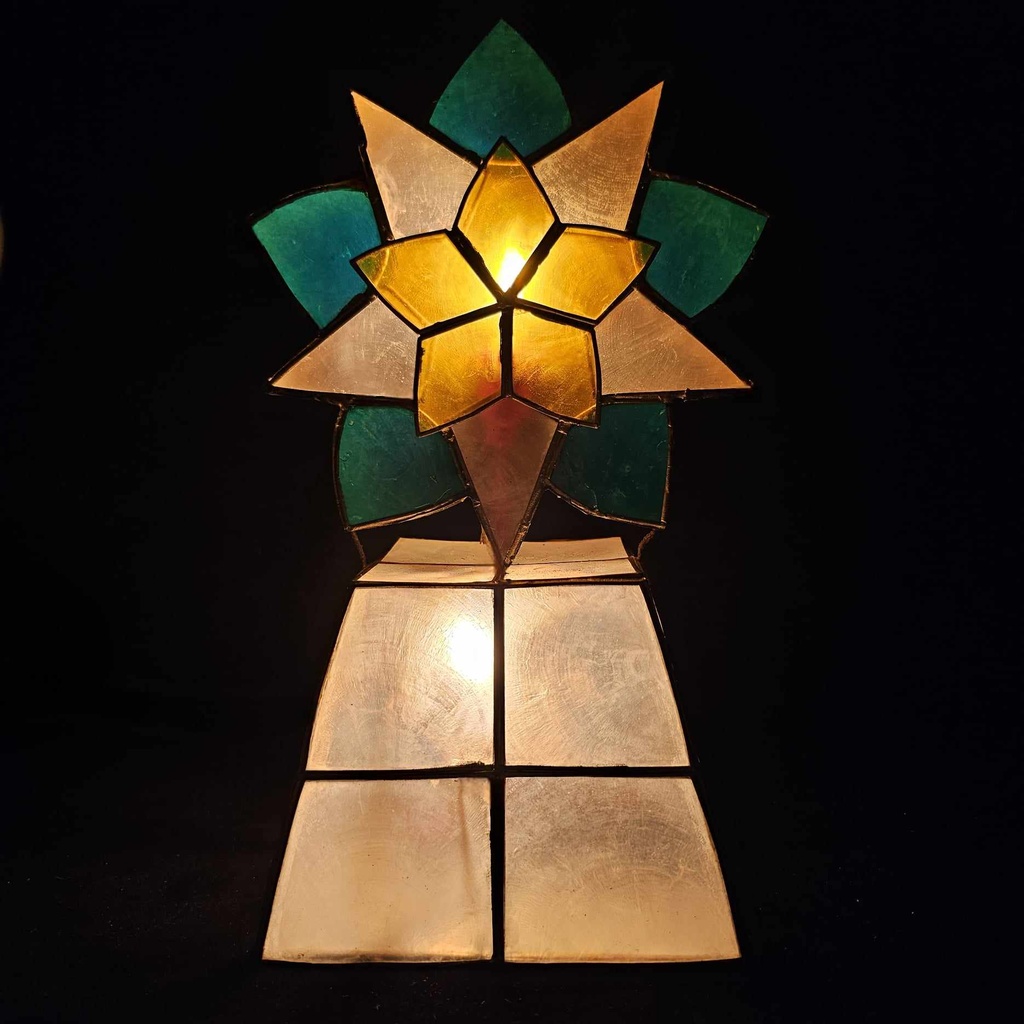 [US-0120] Mini Capiz Parol Starburst Table Lamp 10" - US 110v