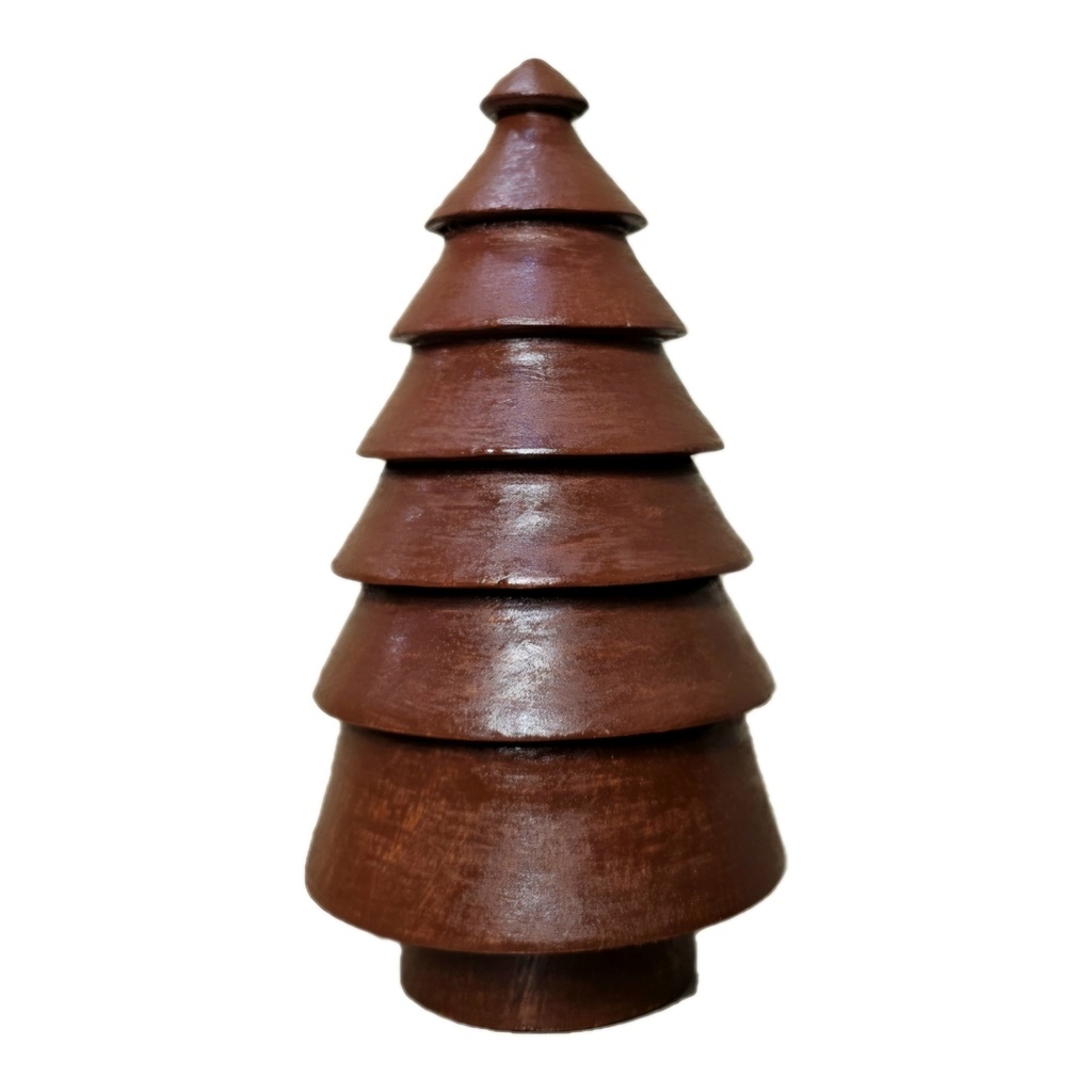 [US-0271B] Christmas Tree Tabletop Wood Accent (Bright Rosewood)