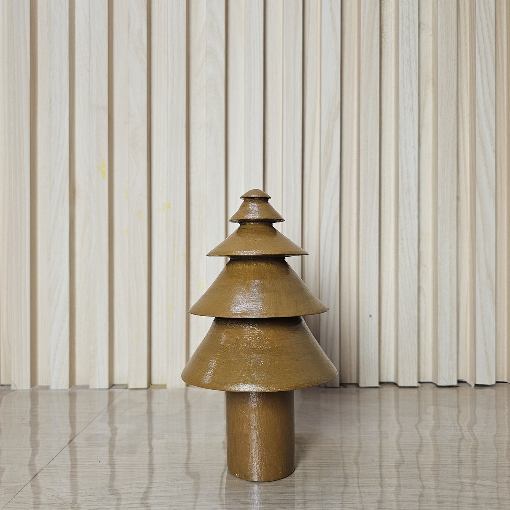 [US-0267B] Christmas Tree Tabletop Wood Accent (Walnut Gloss)