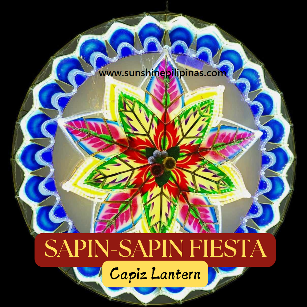 [US-0106] Parol Sapin-Sapin Fiesta Capiz Lantern - 19 inches, US 110v