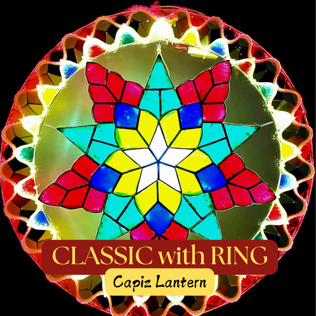 Parol Special with Ring Capiz Lantern - 20 inches, US 110v
