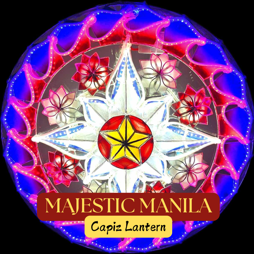 [US-0066] Parol Tala Majestic Manila Capiz Lantern - 25 inches, US 110v
