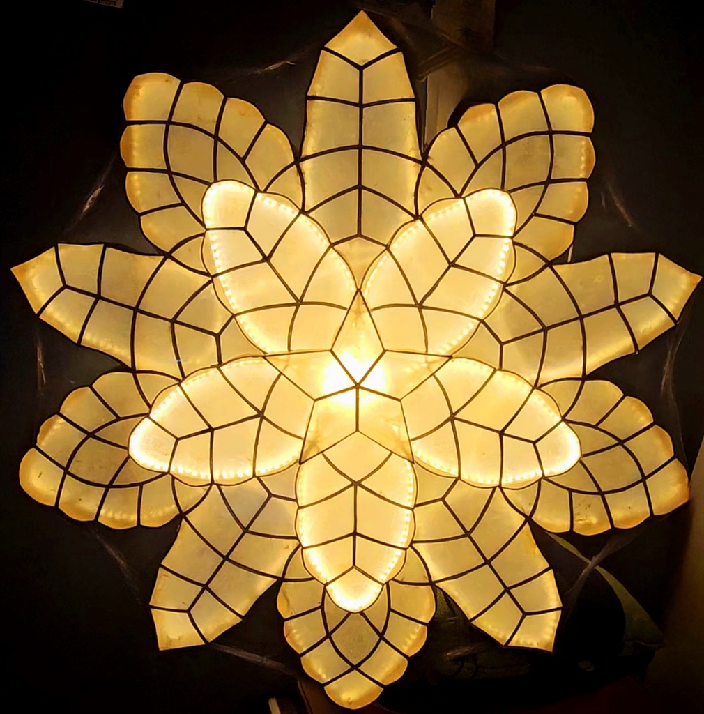 [US-0032] Parol Special Natural Capiz Lantern - 30 inches, US 110v