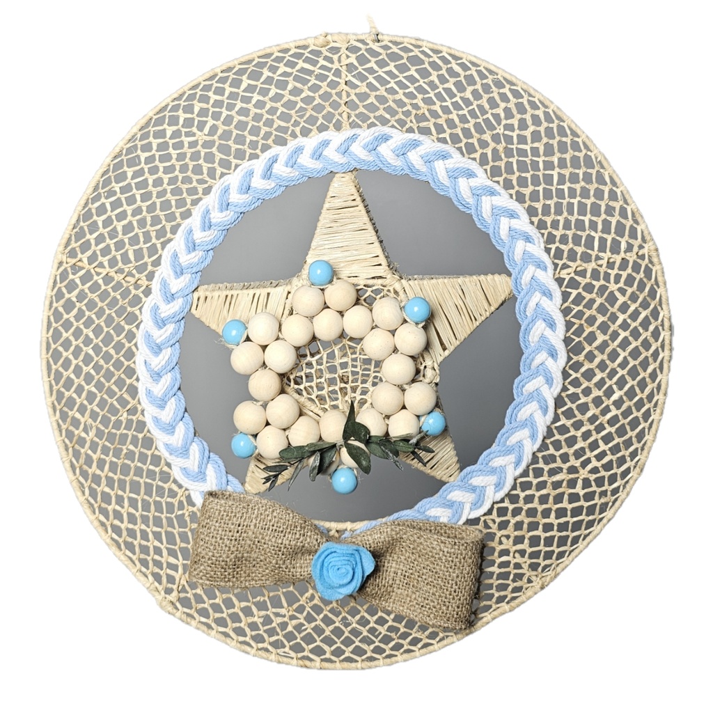 Handcrafted Large 15.5" Raffia Star Wreath