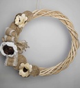 Handcrafted Large 16" Intertwined Rattan Wreaths, Beige