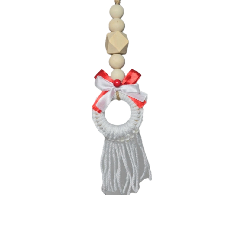 [US-0758] Handcrafted Wooden Bead Drop Mini Ornament