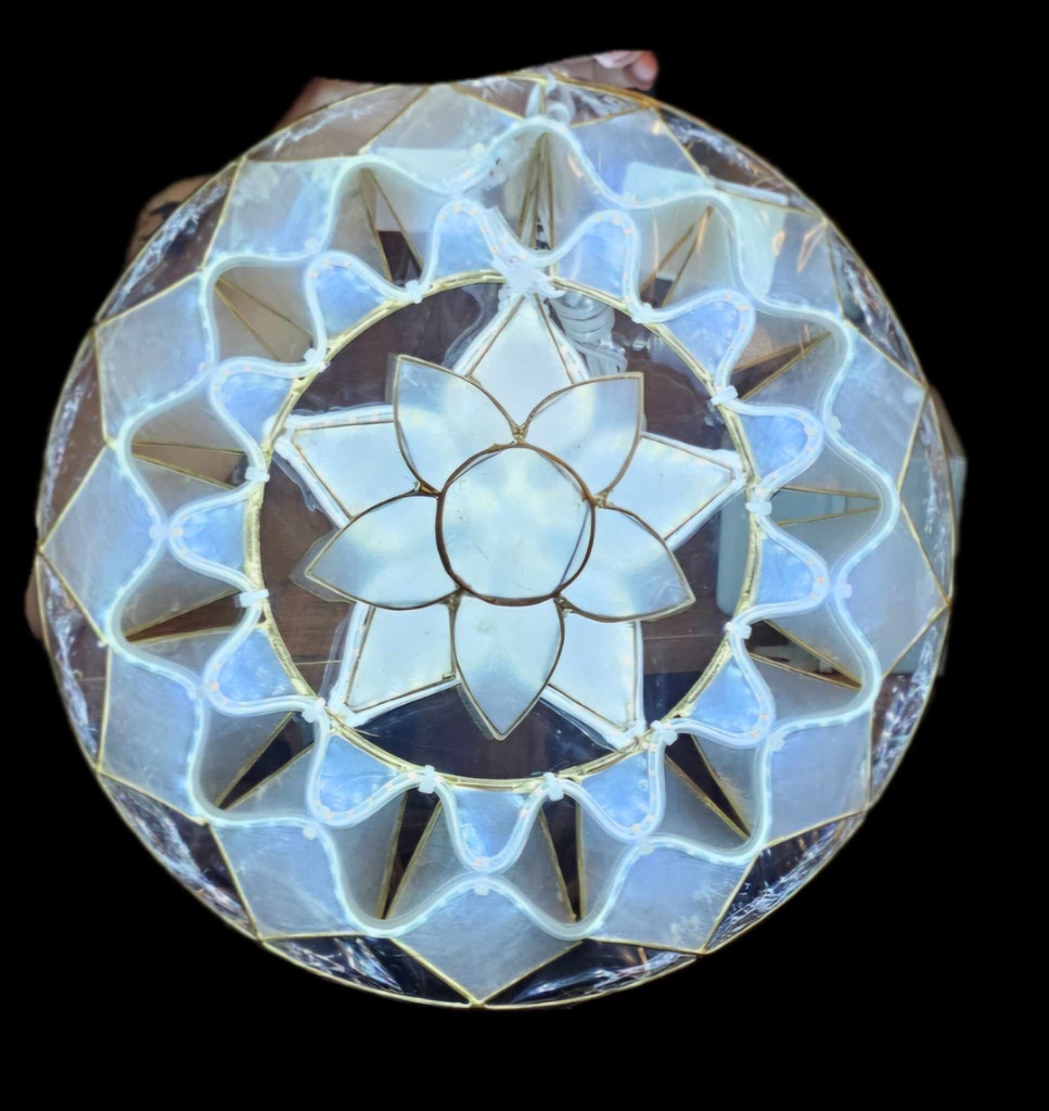 [US-0096] Parol Mini 14" Natural Capiz Lantern - US 110v