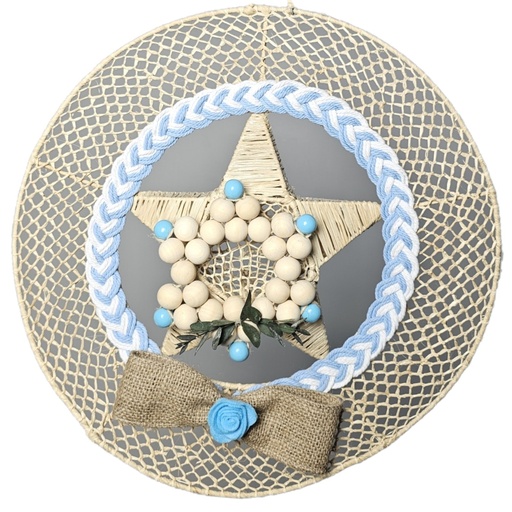 [US-0767] Handcrafted Large 15.5" Raffia Star Wreath