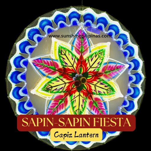 [US-0108] Parol Sapin-Sapin Fiesta Capiz Lantern - 32 inches, US 110v
