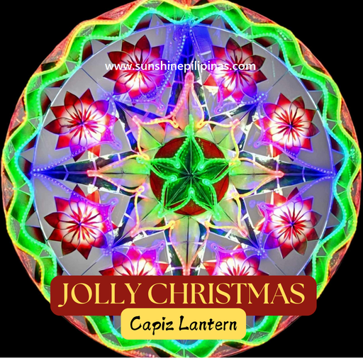 [US-0061] Parol Tala Jolly Christmas Capiz Lantern - 32 inches, US 110v