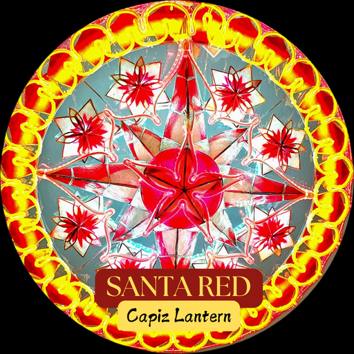[US-0079] Parol Tala Santa Red Capiz Lantern - 32 inches, US 110v