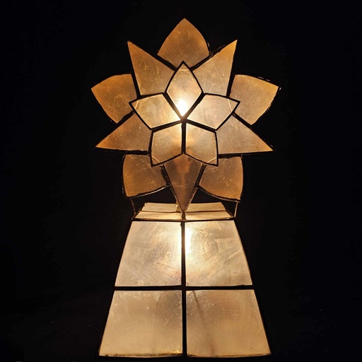 [US-0119] Mini Capiz Parol Starburst Table Lamp 10" - US 110v