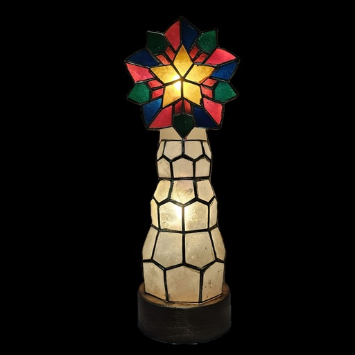 [US-0263] Capiz Parol Starburst Table Lamp 16" - US 110v