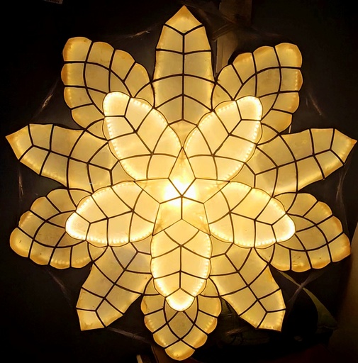 [US-0032] Parol Special Natural Capiz Lantern - 30 inches, US 110v